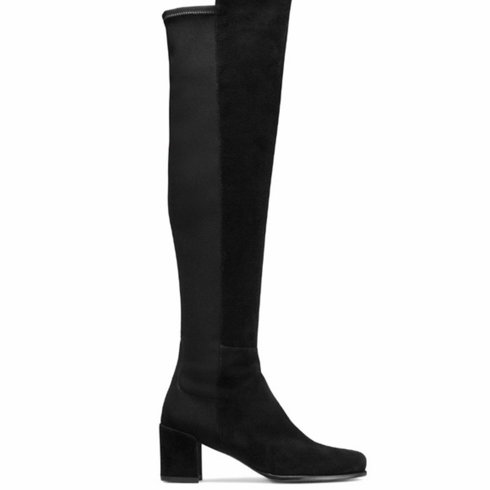 Stuart Weitzman Women's Black Stretch Suede Over-The-Knee‎ Boots SG180 Size 8B